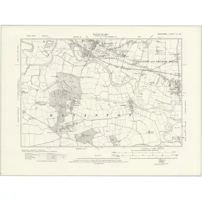 1912 Map of Derbyshire LV.NE, 1923 Print