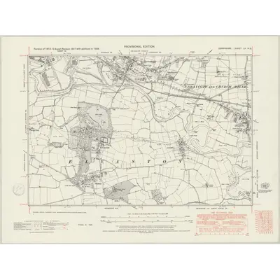 1938 Map of Derbyshire LV.NE, 1947 Print