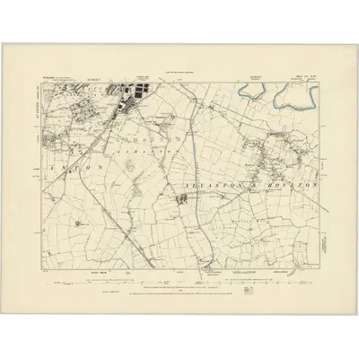 1880 Map of Derbyshire LV.NW, 1885 Print