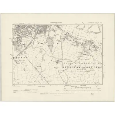 1899 Map of Derbyshire LV.NW, 1901 Print