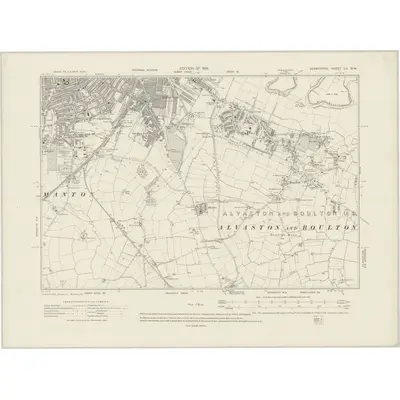 1913 Map of Derbyshire LV.NW, 1919 Print