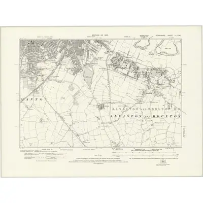 1913 Map of Derbyshire LV.NW, 1923 Print