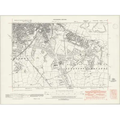 1938 Map of Derbyshire LV.NW, 1947 Print