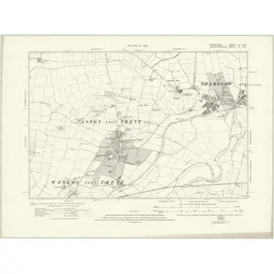 1920 Map of Derbyshire LV.SE, 1923 Print