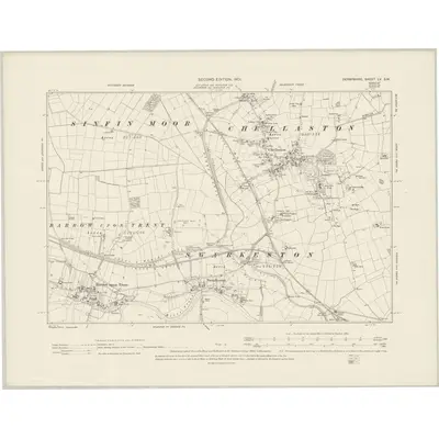 1899 Map of Derbyshire LV.SW, 1901 Print