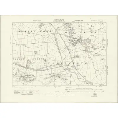 1920 Map of Derbyshire LV.SW, 1923 Print