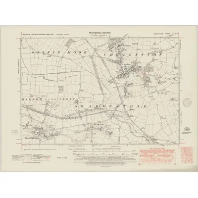 1937 Map of Derbyshire LV.SW, 1948 Print