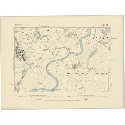 1880 Map of Derbyshire LVI.NE, 1884 Print