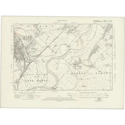 1920 Map of Derbyshire LVI.NE, 1921 Print