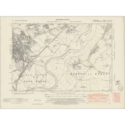1938 Map of Derbyshire LVI.NE, 1949 Print