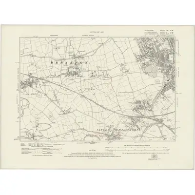 1912 Map of Derbyshire LVI.NW, 1921 Print