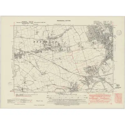 1937 Map of Derbyshire LVI.NW, 1948 Print