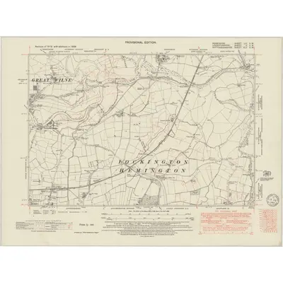 1938 Map of Derbyshire LVI.SW, 1949 Print