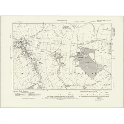 1920 Map of Derbyshire LVII.NE, 1924 Print
