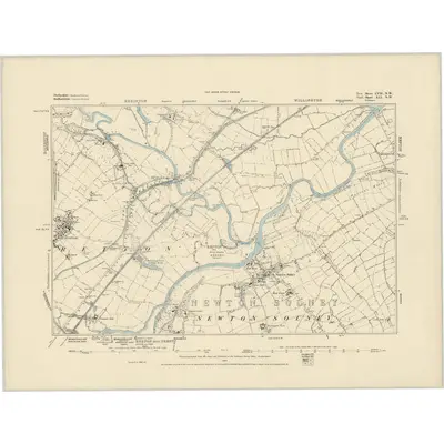 1880 Map of Derbyshire LVII.NW, 1884 Print