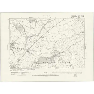 1920 Map of Derbyshire LVII.NW, 1924 Print