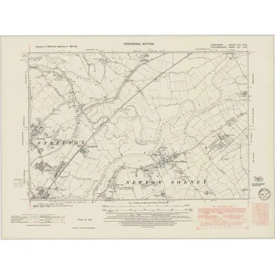 1937 Map of Derbyshire LVII.NW, 1949 Print