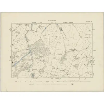 1880 Map of Derbyshire LVII.SE, 1884 Print
