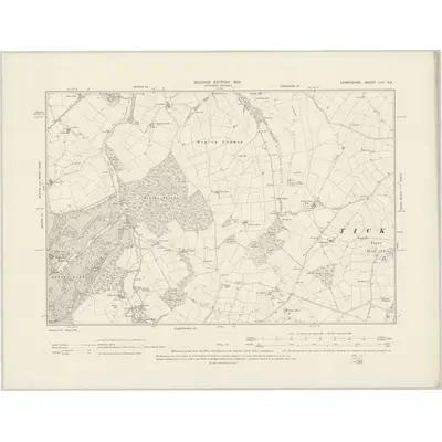 1900 Map of Derbyshire LVII.SE, 1901 Print