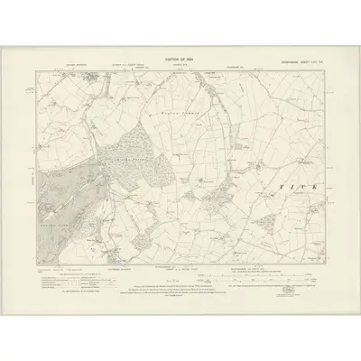 1920 Map of Derbyshire LVII.SE, 1924 Print