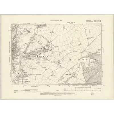1900 Map of Derbyshire LVII.SW, 1902 Print
