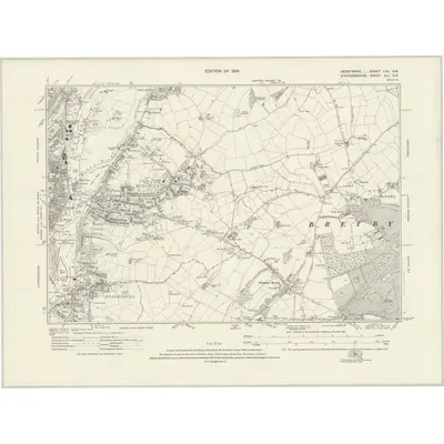 1920 Map of Derbyshire LVII.SW, 1924 Print