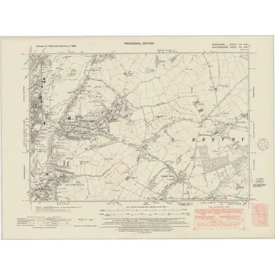 1938 Map of Derbyshire LVII.SW, 1948 Print