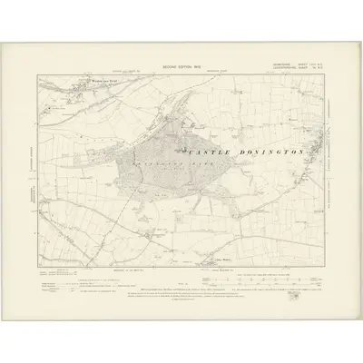 1899 Map of Derbyshire LVIII.NE, 1902 Print