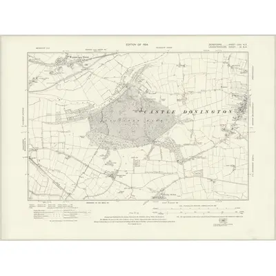 1920 Map of Derbyshire LVIII.NE, 1924 Print