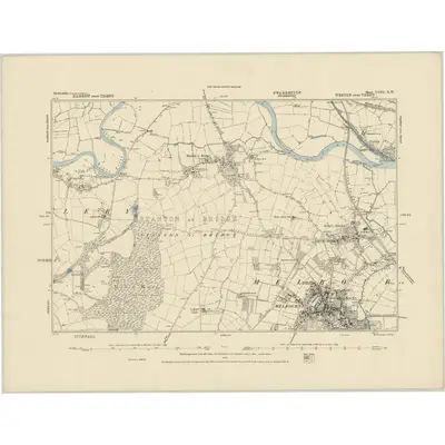 1881 Map of Derbyshire LVIII.NW, 1885 Print