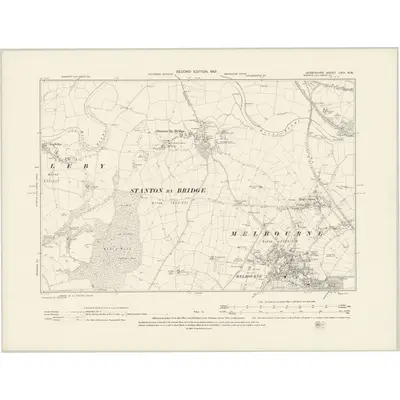 1899 Map of Derbyshire LVIII.NW, 1901 Print