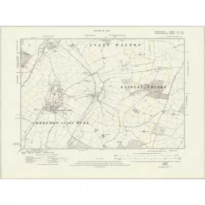 1920 Map of Derbyshire LVIII.SE, 1924 Print