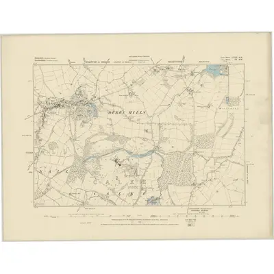 1881 Map of Derbyshire LVIII.SW, 1885 Print