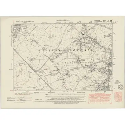 1938 Map of Derbyshire LX.NW, 1949 Print