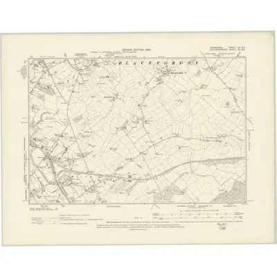 1900 Map of Derbyshire LX.SE, 1902 Print