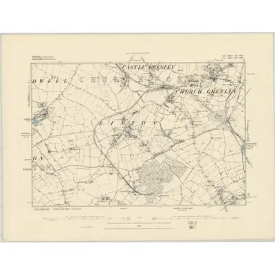 1881 Map of Derbyshire LX.SW, 1884 Print