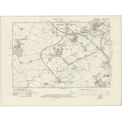 1920 Map of Derbyshire LX.SW, 1925 Print