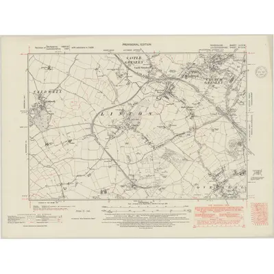 1938 Map of Derbyshire LX.SW, 1948 Print