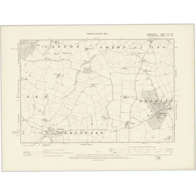 1900 Map of Derbyshire LXII.NE, 1902 Print