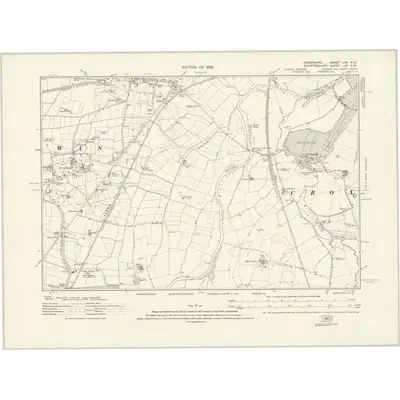 1921 Map of Derbyshire LXII.NW, 1925 Print