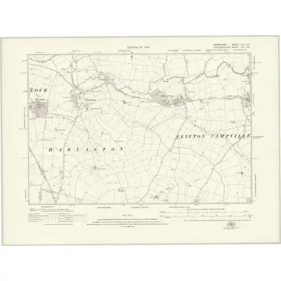 1921 Map of Derbyshire LXII.SE, 1925 Print