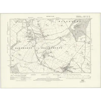 1921 Map of Derbyshire LXIII.NE, 1925 Print