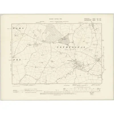 1900 Map of Derbyshire LXIII.NW, 1902 Print