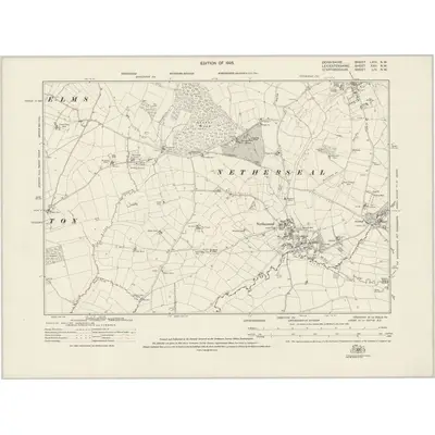 1921 Map of Derbyshire LXIII.NW, 1925 Print