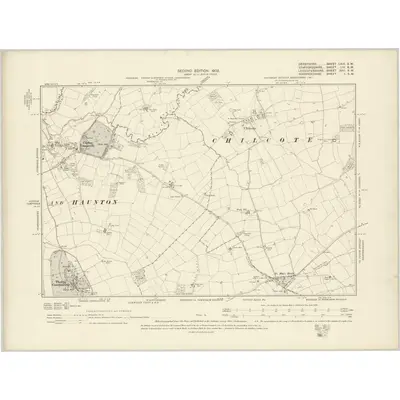 1900 Map of Derbyshire LXIII.SW, 1902 Print