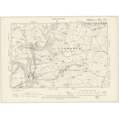 1896 Map of Derbyshire V.NW, 1899 Print