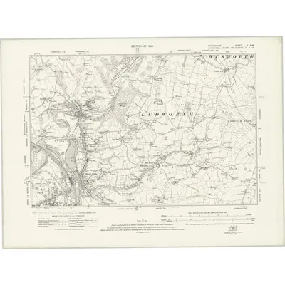1917 Map of Derbyshire V.NW, 1923 Print