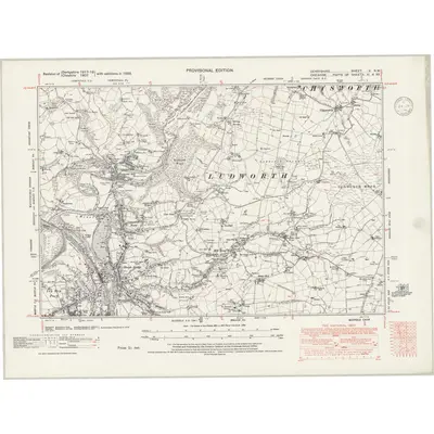 1938 Map of Derbyshire V.NW, 1946 Print