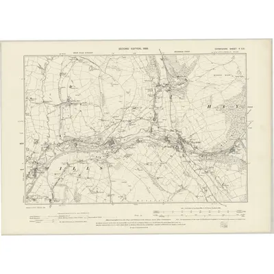 1896 Map of Derbyshire V.SE, 1899 Print