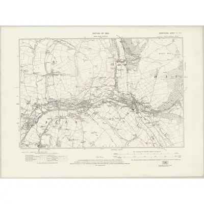 1919 Map of Derbyshire V.SE, 1923 Print